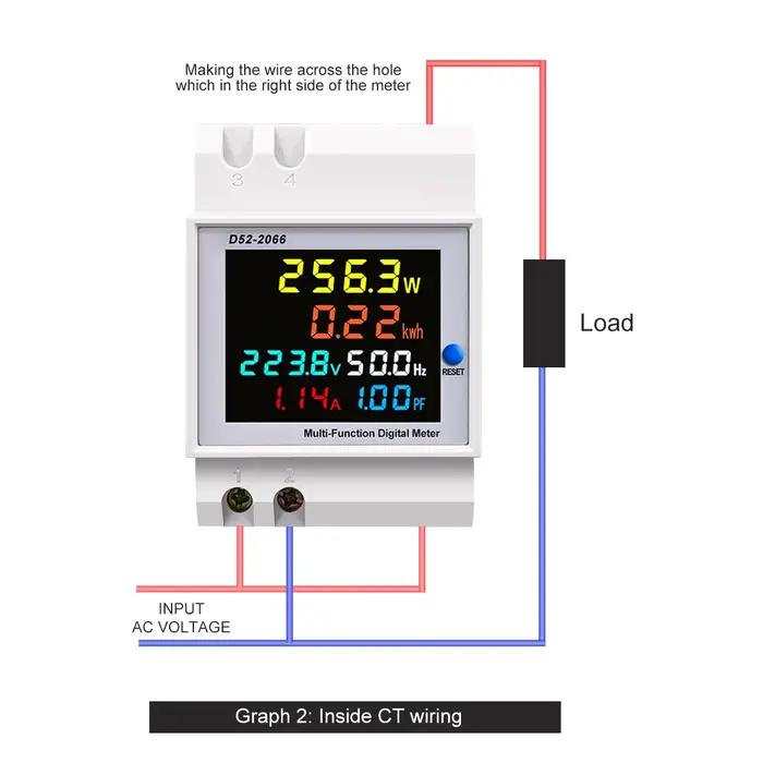 Moniteur AC sur rail din 6 en 1