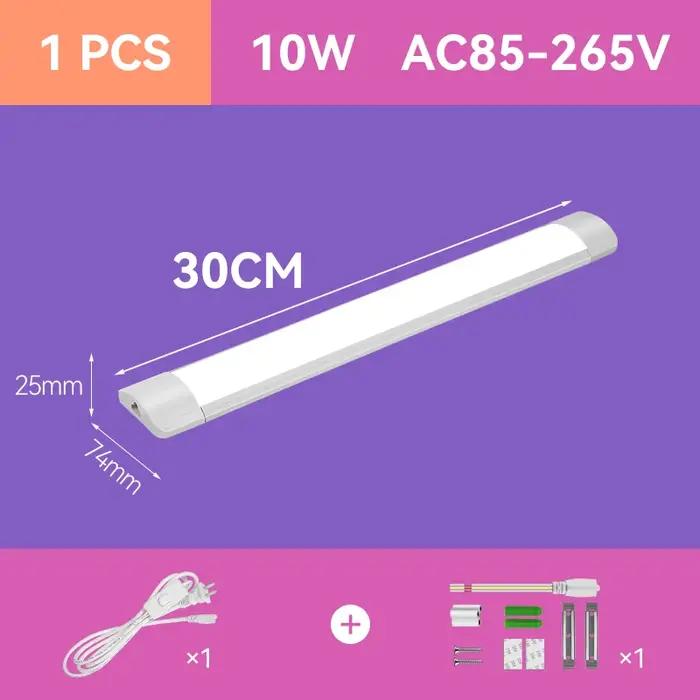 Tube de barre LED avec prise lampe maison bande lumineuse intérieure haute luminosité éclairage linéaire chambre cuisine