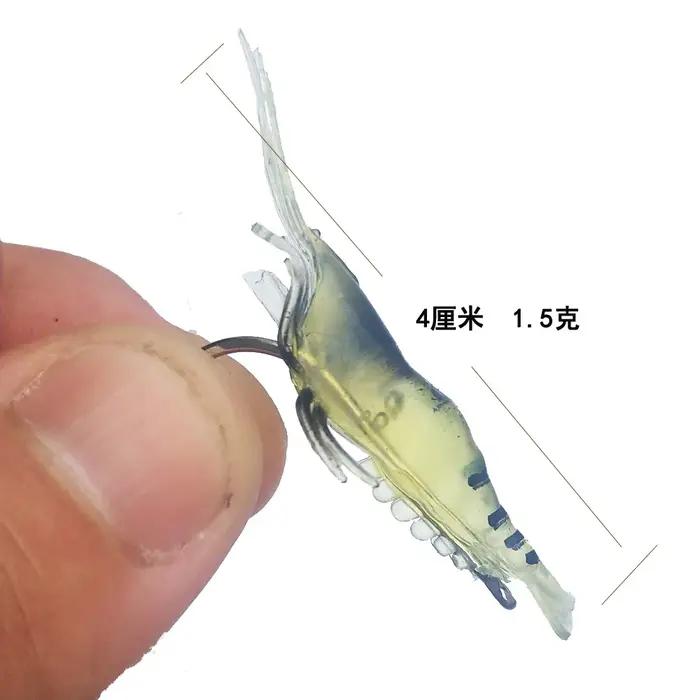 10 pièces Isca artificiel doux crevette leurre ver pour appât de pêche 1.3g/5 cm crochet pointu mani