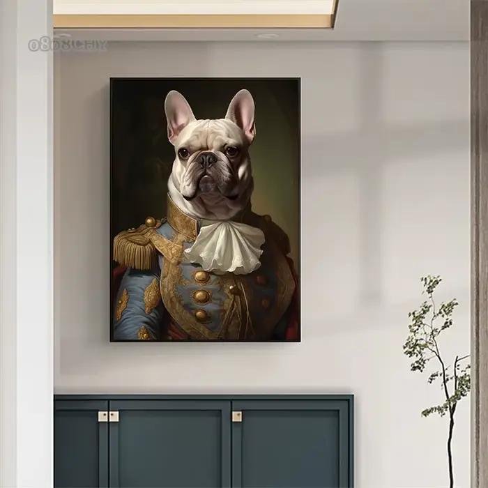 Peinture sur toile d'art de portrait de chien moderne pour décoration d'intérieur et décoration de mur occassions spéciales femmes