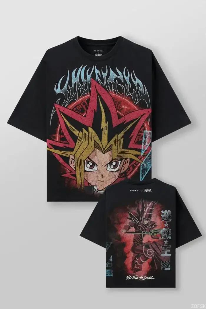 2025 Yu-Gi-Oh T-shirt imprimé surdimensionné à la mode Fan de jeu été hommes et femmes mode décontra