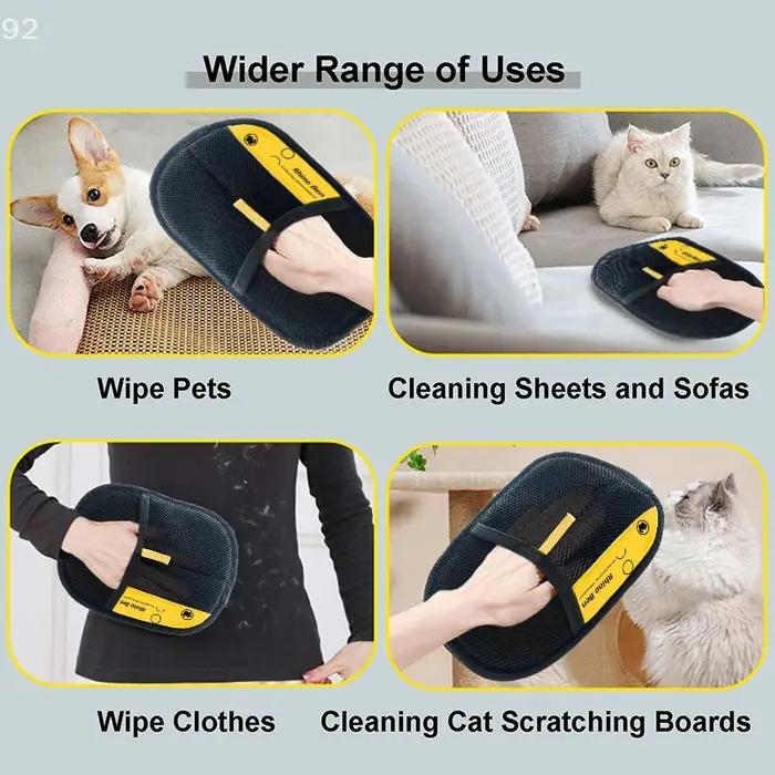 Gants électrostatiques modernes pour animaux de compagnie conception double face pour toilettage efficace et confortable chiens chatsUsageIdOccasionsSpéciales