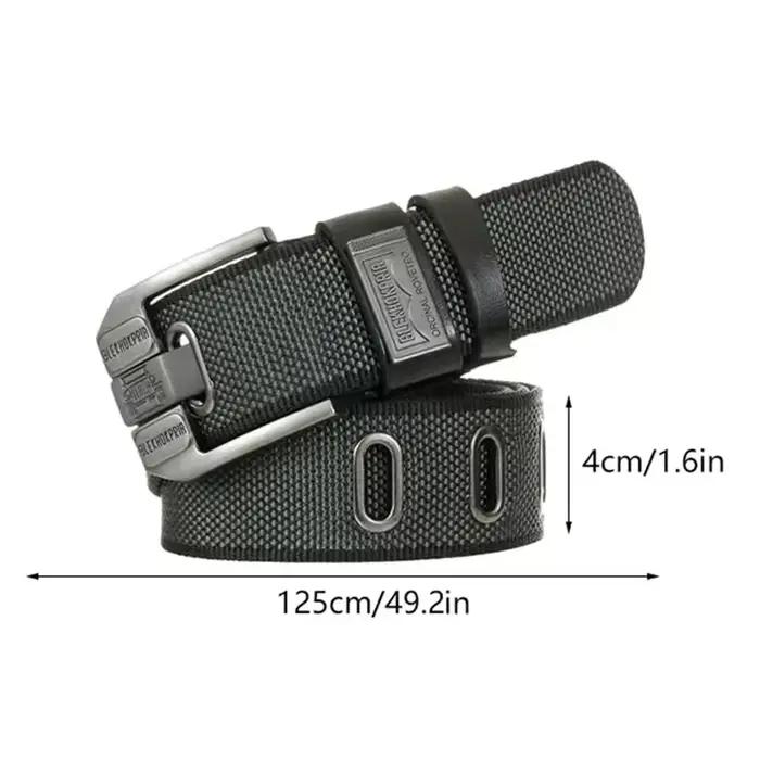 Nouvelle mode hommes boucle ardillon jeunesse salopette toile ceinture ceinture décontracté rétro dé