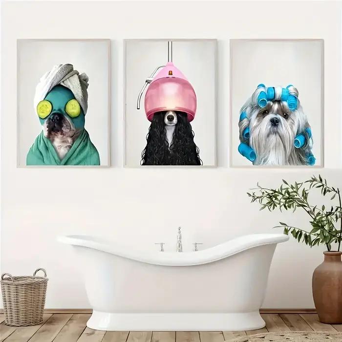 Spa chiens mur Art ensemble de 3