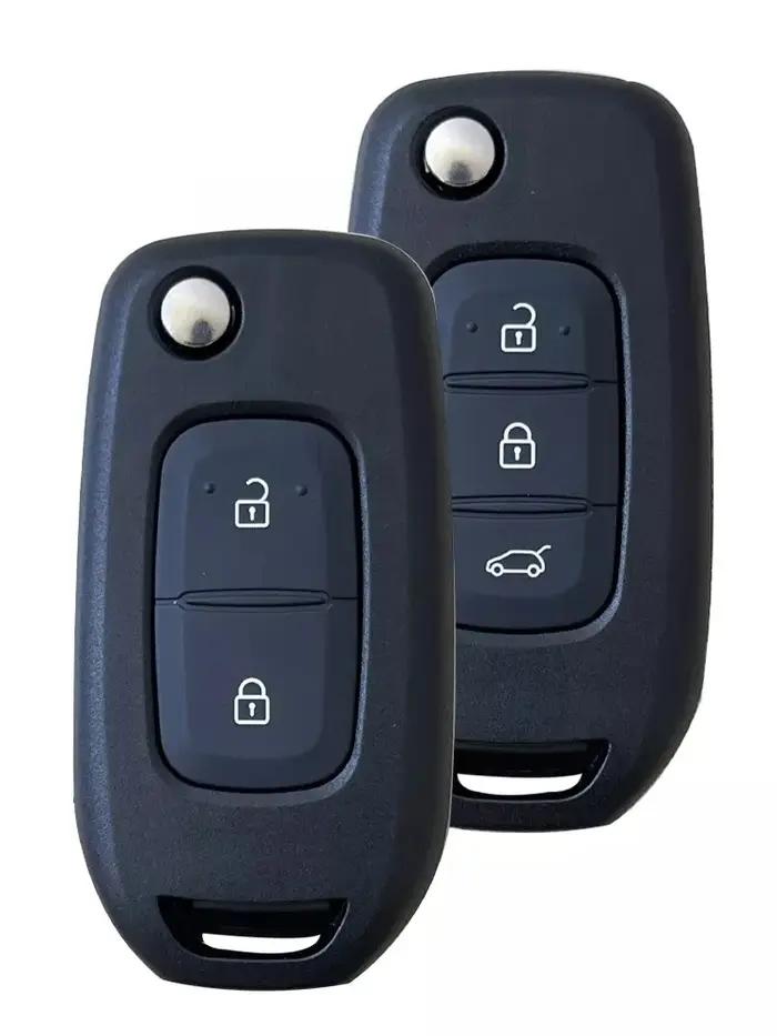 EllYECU-Coque de Clé de Voiture Pliable à 2/3 lèvent, Étui pour Renault Kadjar Captur Megane Symdang