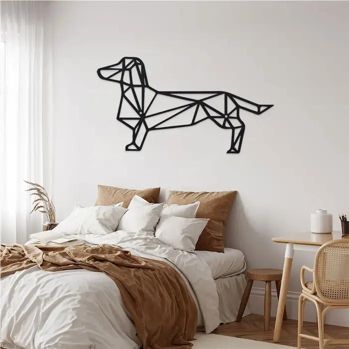 Charmant art mural teckel en métal – Conception unique de silhouette de chien – Pour la décoration intérieure et extérieure – Cadeau parfait pour les amoureux des chiens