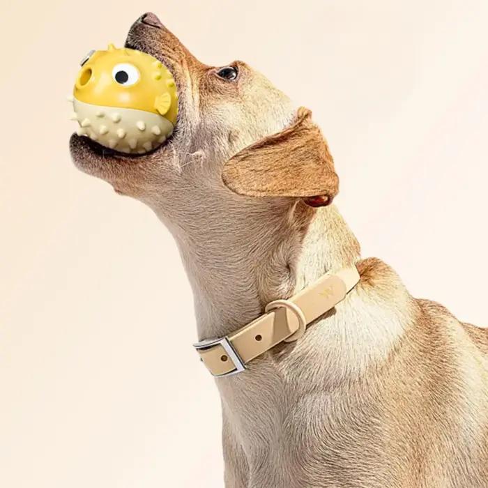 Jouet pour chien en forme de poisson rebondissant, balle sonore, résistant aux morsures, pour soulager l'ennui et stimuler la dentition