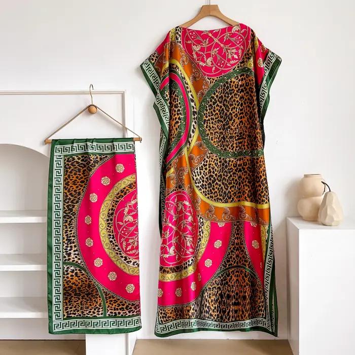 Abaya d'été à manches courtes en coton pour femme