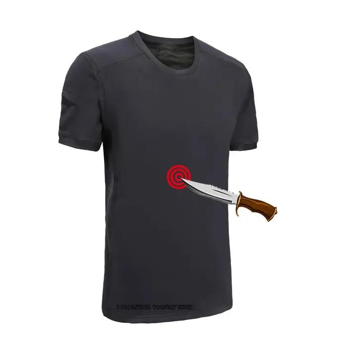 T-Shirt de protection personnelle, doux et fin, léger, Anti-perforation, Anti-coupure, armure solide