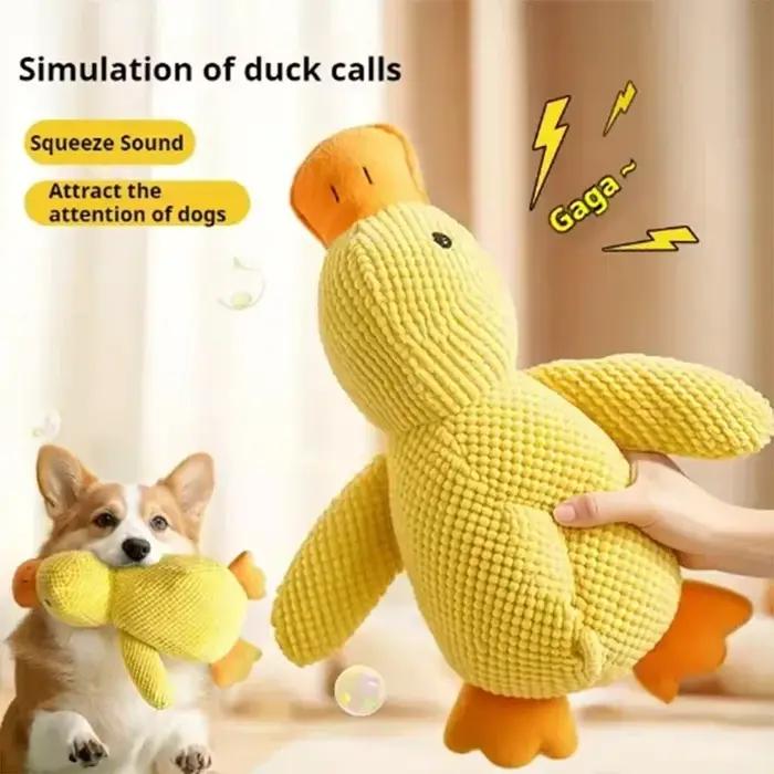 Jouet en peluche canard jaune interactif pour animaux de compagnie pour soulager l'ennui et favoriser la socialisation et l'activité physique occaions spéciales et quotidiennes