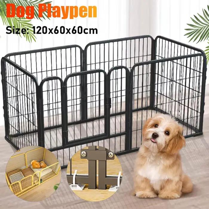 6 panneaux clôture pour chien parc pliable exercice chiot chenil Cage robuste