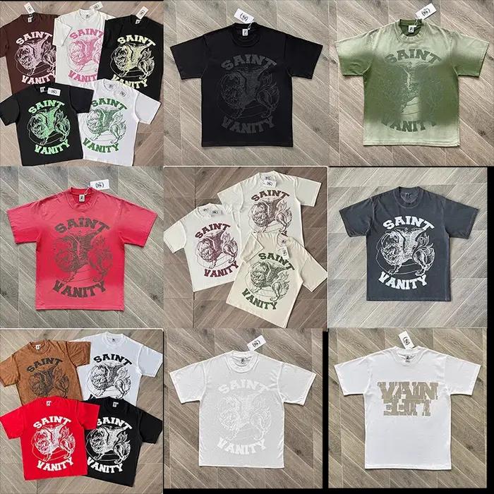 T-shirt Saint Vanity en coton pur pour hommes style décontracté avec logo imprimé pour l'été et toutes occasions spéciales
