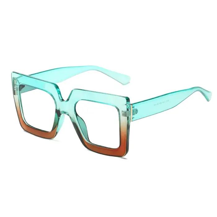Lunettes de soleil fashion femmes carrées anti-lumière - Monture large colorée dégradée