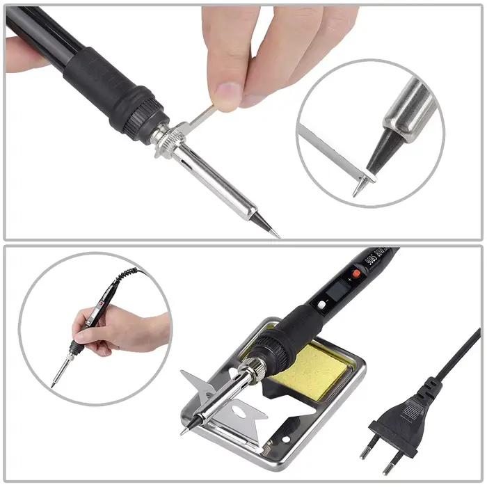 JCD – Kit de fer à souder électrique 80W, température réglable, affichage numérique LCD, 220V/110V,
