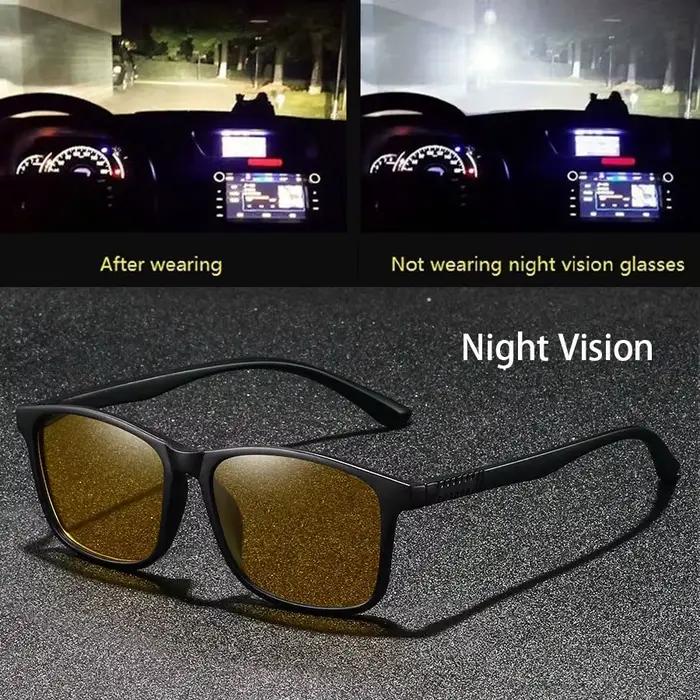 Lunettes de vision nocturne unisexes à monture carrée vintage, verres anti-absorbe ouissement, lunet