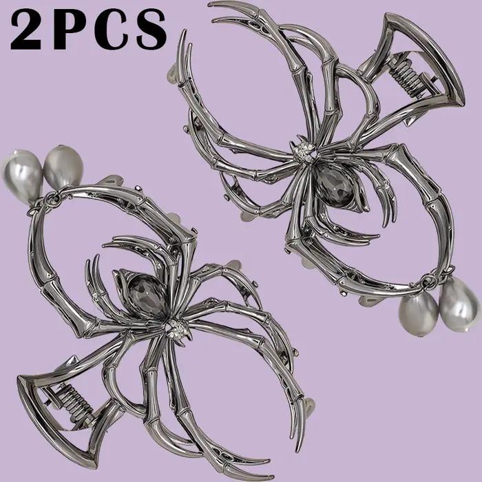 Pince à cheveux personnalisée Y2K avec motifs crâne et griffe d'araignée pour femmes en alliage de haute qualité pour toutes les saisons et occasions