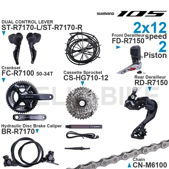 Roupset i2 105 ST-R7170 FD-R7150 RD-R7150 FC-R7100 CS-R7100 BR-R7170 BT-DN300 CN-M6100