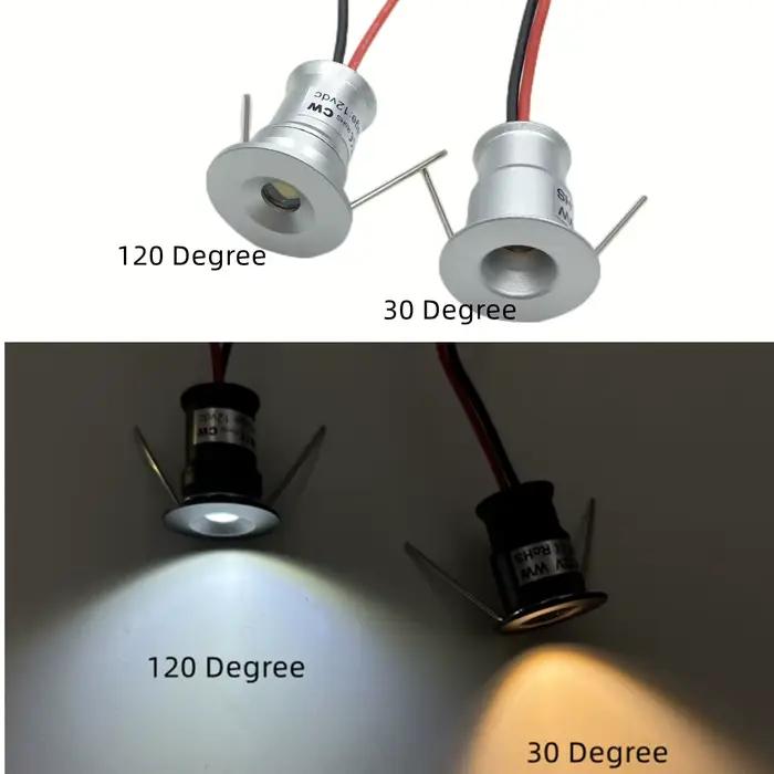 Mini Spot LED 12V Downlights Dimmable 1W plafonnier ensemble télécommande 15mm encastré noir argent