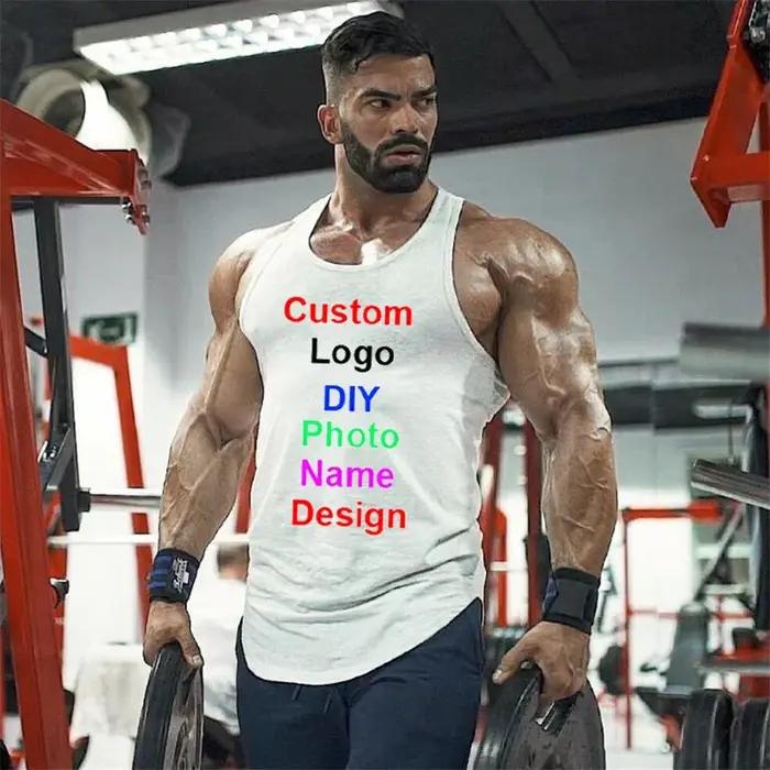 Haut personnalisé Muscleguys homme logo de marque photo lettres design unique vêtement fitness coton précieux style sportif chic entrainement musculation