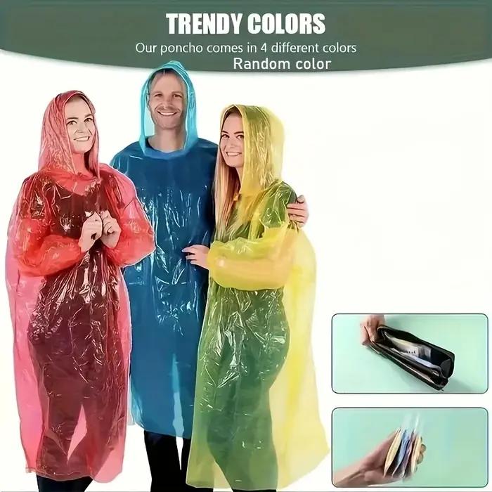 5/10 pièces de ponchos de pluie d'urgence portables pour la randonnée