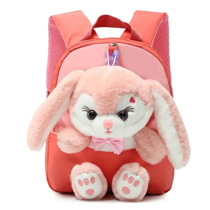 Sac à dos lapin en peluche 3D pour garçons et filles