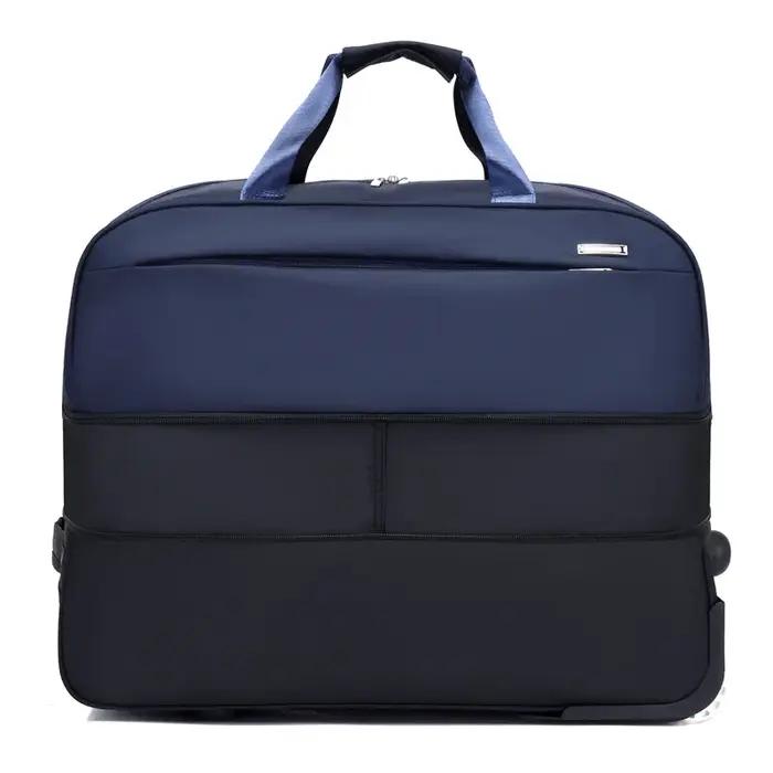 Valise de Voyage à Roulettes de Grande Capacité, Bagage à Roulettes Imperméable en Tissu Oxford, à D