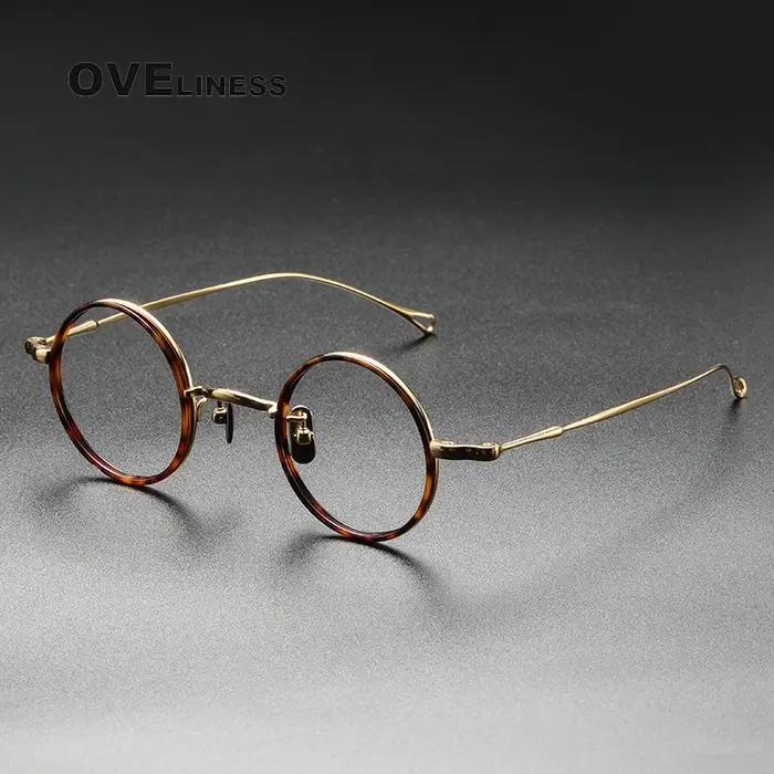 Monture de lunettes en titane pur hommes Vintage rond nouvelle marque Design montures
