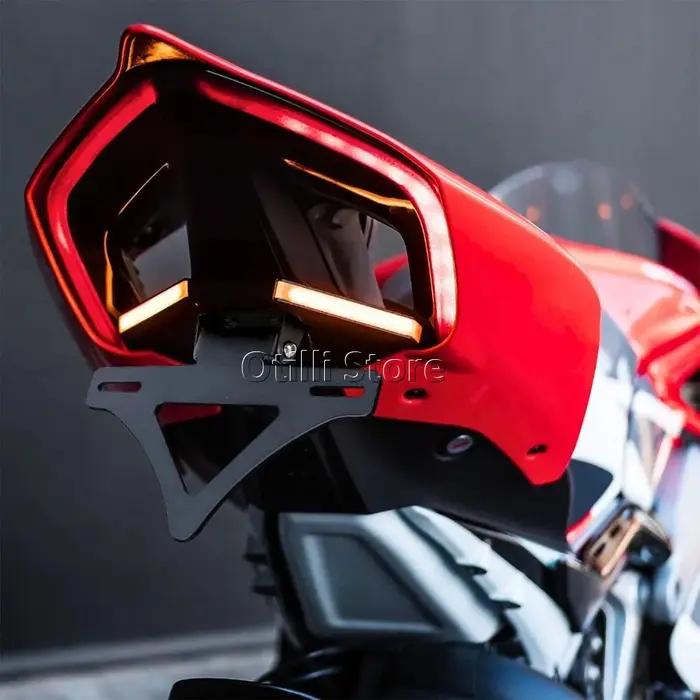 Support de plaque d'immatriculation avec éclairage led pour ducati streetfighter v4 v4s panigale v2 moto nuit sécurité design moderne