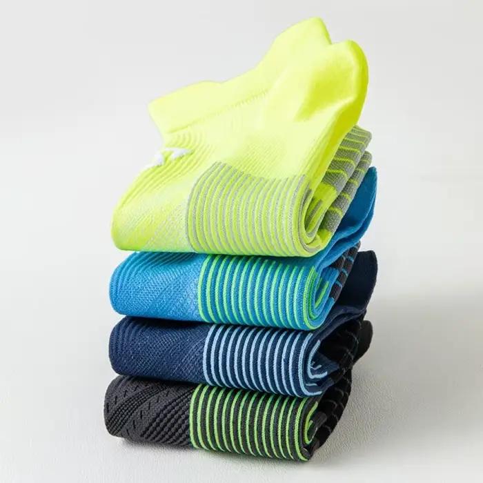 Chaussettes de sport pour hommes et femmes, respirantes, de compression, pour la course à pied, le fitness, le marathon professionnel, à séchage rapide, élastiques