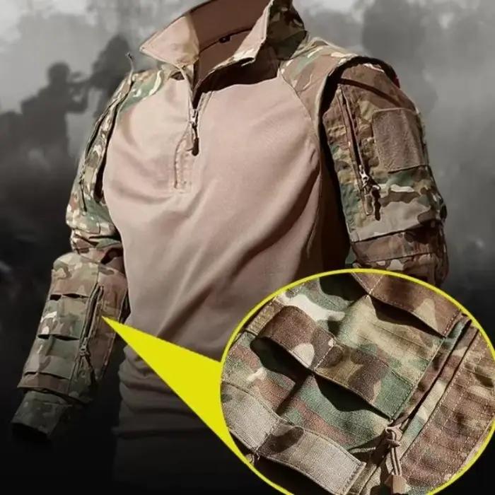 Combinaison tactique homme airsoft paintball chasse - Uniforme forces spéciales avec pantalon cargo