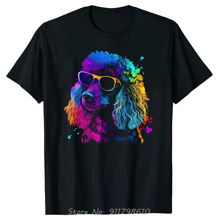 Drôle caniche chien fête mignon surdimensionné T-shirt Style d'été hommes vêtements Streetwear coton