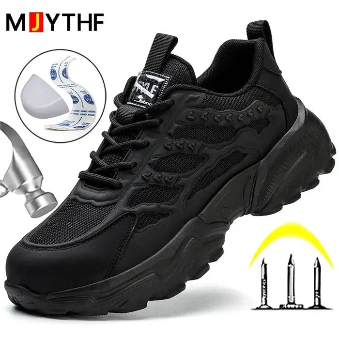Bottes de sécurité à bout en acier pour hommes protection anti-écrasement et anti-perforation baskets de travail robustes pour homme chaussures indestructibles pour travaux