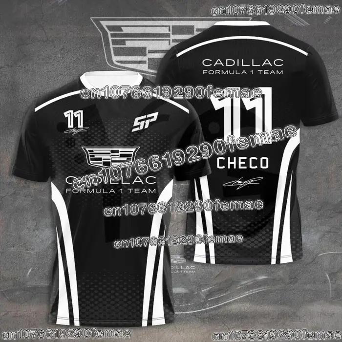 T-shirt pour homme de l'équipe Cadillac Racing avec impression 3D, chemise à manches courtes à sécha