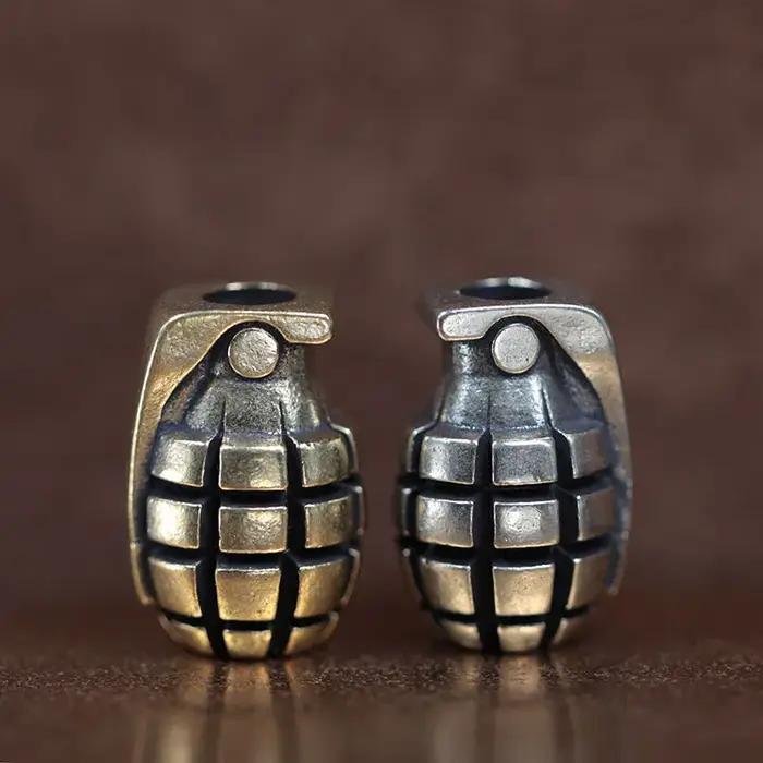 Perles de couteau en laiton en forme de Grenade EDC, bricolage, Bracelets tissés paracorde, pendentifs de lanière, accessoires, outil d'extérieur, tentures, breloques, cadeaux
