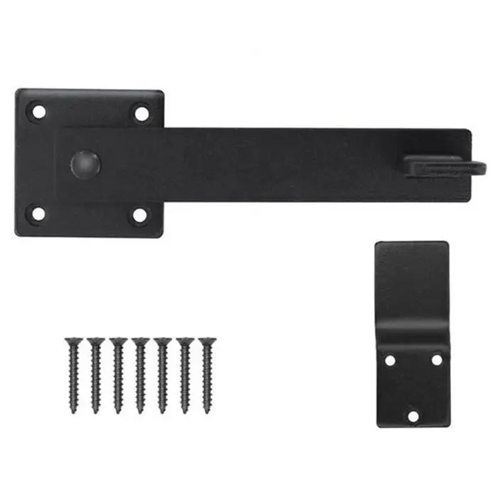 Verrou de porte double pour portail de grange, barrière de clôture, loquet rabattable robuste, protection de sécurité réversible en acier pour portail double
