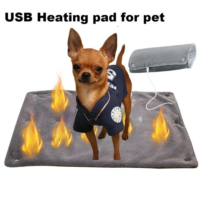 Couverture chauffante d'hiver pour animaux de compagnie, matelas chauffant pour chat et chien, coussin chauffant d'intérieur, fournitures pour animaux de compagnie, coussin chauffant USB