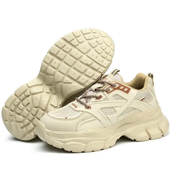 Chaussures de sécurité pour femmes, chaussures de travail anti-écrasement et anti-perforation, baskets à plateforme, chaussures de protection antidérapantes à bout en acier