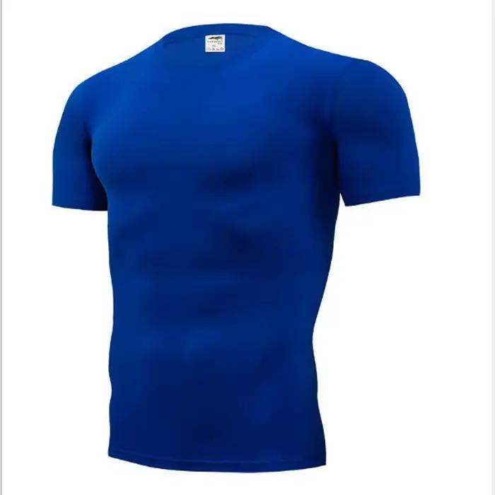 T-shirts de Compression pour hommes, maillot de football à séchage rapide, vêtements de Sport serrés