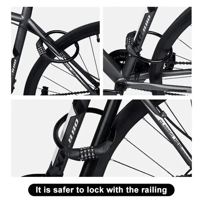 Serrure de vélo VTT sécurité Portable Code à 4 chiffres verrouillage acier pour vélo moto scooter occasions sportives