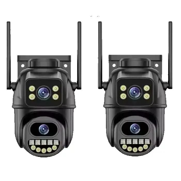 Caméra PTZ WiFi 9MP 4K double objectif double écran détection IA humaine surveillance extérieure mémoire rapide