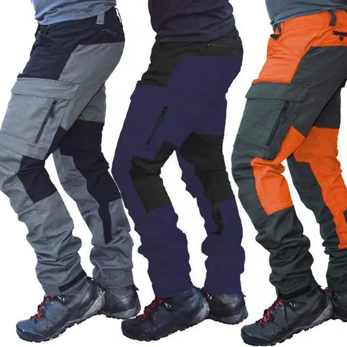 Pantalon cargo imperméable été pour homme - Taille longue multi-poches pêche camping travail extérieur