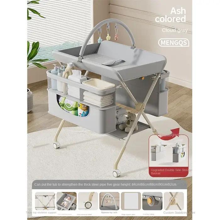 Table à langer multifonctionnelle pliable hauteur réglable pour bébés de 0 à 2 ans avec panier de rangement pour parents occasions quotidiennes et cadeaux pour nouveau-nés