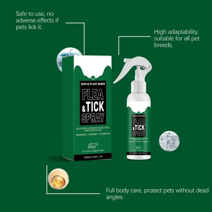 Spray anti-puces et tiques 100 ml pour chiens et chats
