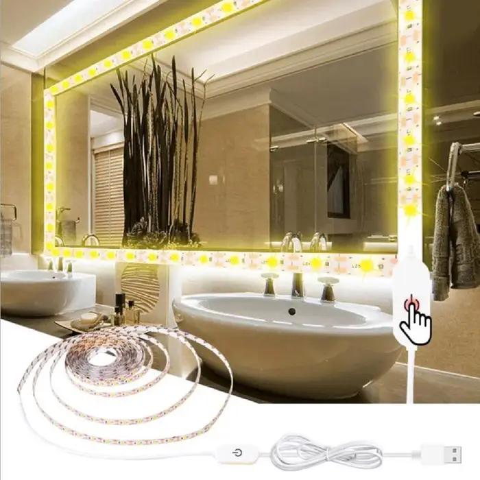 Bande lumineuse LED à intensité réglable, 5V, SMD2835 3528, 60 diodes/m, étanche, rétro-éclairage TV