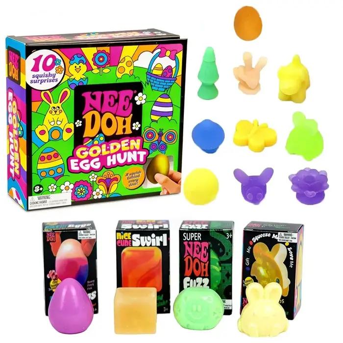 Nouveau 2026 Needoh Golden Egg Hunt Game Blind Box Easter Fidget avec surprise souple anti-stress à presser pour fête de Pâques