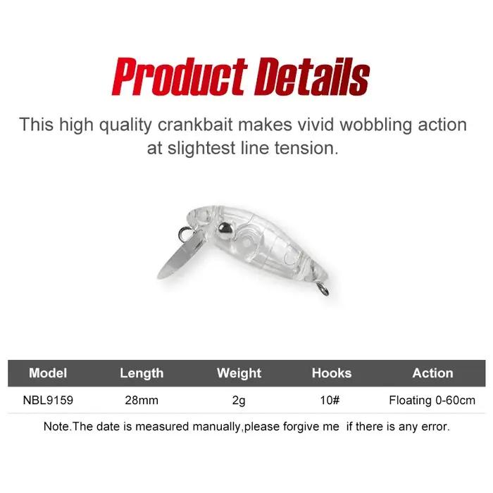Noeby Crankbaits 28mm 2g Mini leurres de pêche méné flottant appâts durs artificiels petites Wobbler