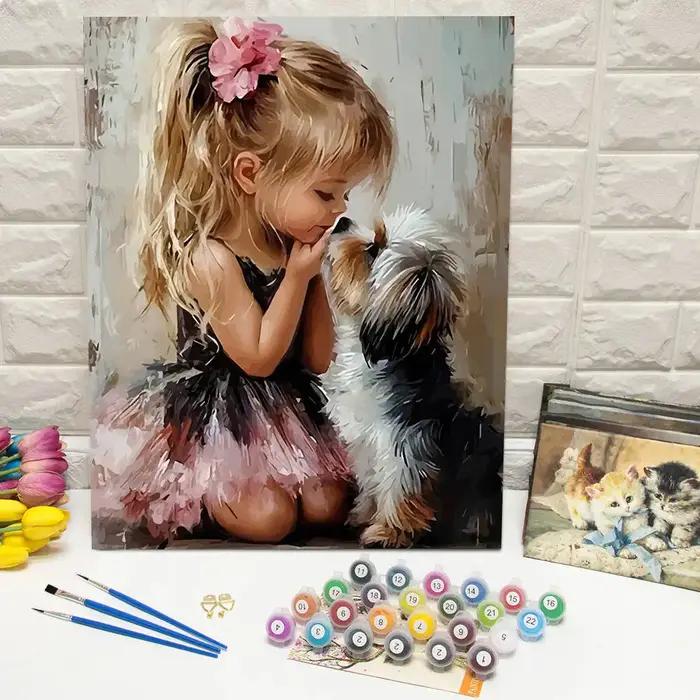 Toile de Peinture sur Toile Fée Clochette Coloriage Par Numéros Dessin Animé Acrylique Décoration de Maison Occasions Spéciales Personnalisable