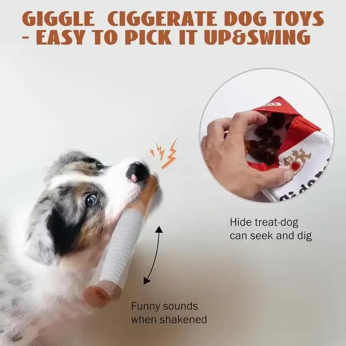 Jouet interactif en peluche conception cigarette créative pour chiens de petite à moyenne taille jouer divertir occasions spéciales