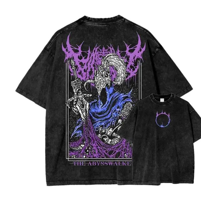 T-shirt délavé Dark Souls le plus vendu, doux et ample, style unisexe pour couple, vêtement de mode