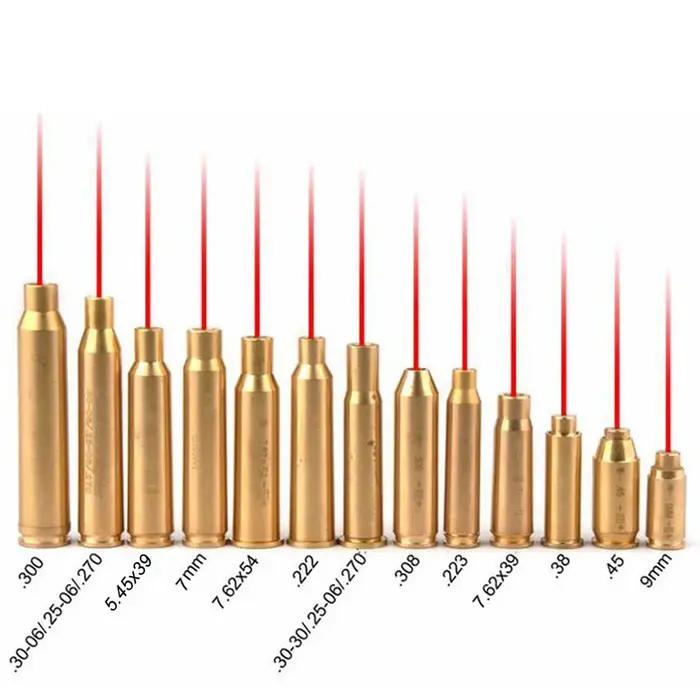 Tactique rouge Laser alésage Sighter chasse tir formation Lasers calibrateur pour 9mm 12GA 20GA.223.308 30-06 calibre pistolet vue